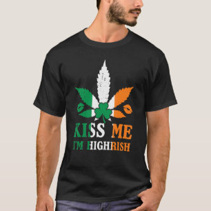 Camiseta Beije-me Sou Highrish Shamrock Irish St Patricks D