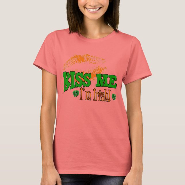 Camiseta Beije-me... sou irlandês (Frente)
