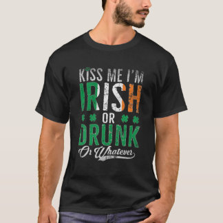Camiseta Beije-me, sou irlandês, Bebado ou qualquer Rua. Pa