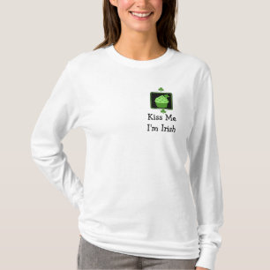 Camiseta Beije-me Sou irlandês - Cupcake verde de dizer