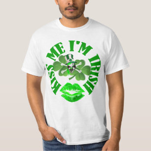 Camiseta Beije-me Sou irlandês, Dia de São Patrício engraça