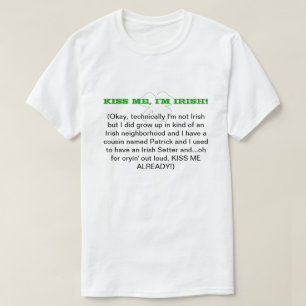 Camiseta Beije-me, sou irlandês! (frente e verso)