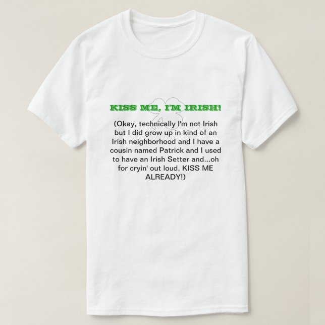 Camiseta Beije-me, sou irlandês! (frente e verso) (Frente do Design)