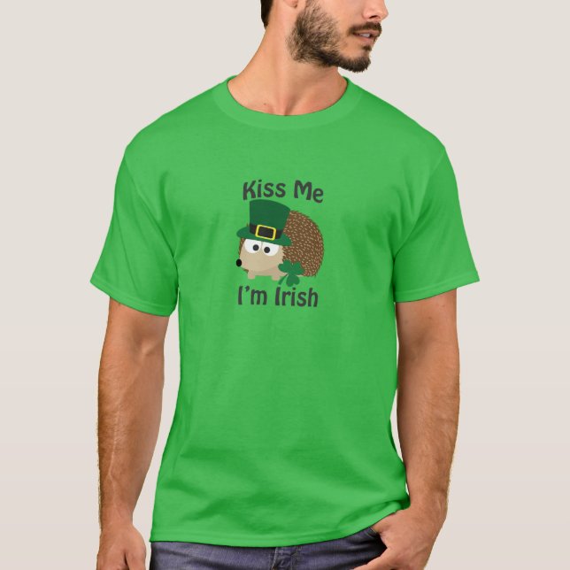 Camiseta Beije-me Sou Irlandês Hedgehog (Frente)