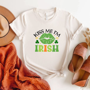 Camiseta Beije-me, sou irlandês, Patricks Day T-Shirt