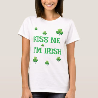 Camiseta Beije-me, sou irlandês, Rua, Dia do Patrick