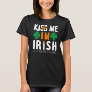 Camiseta Beije-me Sou Irlandês Saint Patrick Day