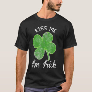 Camiseta Beije-me Sou Irlandês Shamrock C Saint Patrick Day