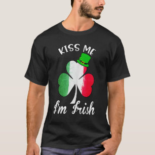 Camiseta Beije-me Sou Irlandês Shamrock C Saint Patrick Day