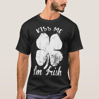 Camiseta Beije-me, sou irlandês. Shamrock Clover Saint Patr