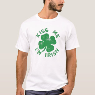 Camiseta Beije-me Sou Irlandesa Engraçado São Patrick Day