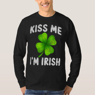 Camiseta Beije-me Sou o Dia de São Patrício Engraçado Irlan