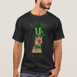 Camiseta Beije-me Sou o Irlandês Terrier em Chapéu com o 