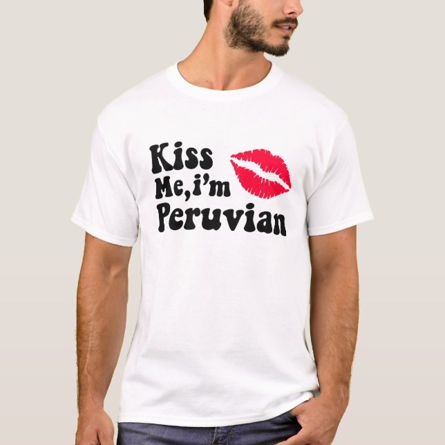 Camiseta Beije-me, sou peruano (Frente)