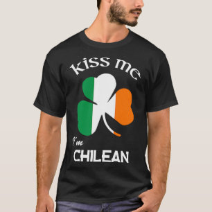 Camiseta Beije-me Sou Rua chilena Shamrock Chile Patrick s 