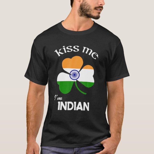 Camiseta Beije-me, sou Rua indiana do Shamrock India. (Frente)