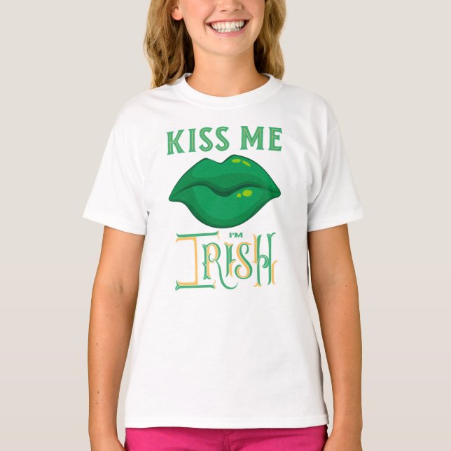 Camiseta Beije-me, sou Rua irlandesa. (Frente)