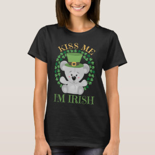 Camiseta Beije-me Sou Rua Irlandesa Lucky Elephant Leprecha