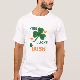 Camiseta Beije-me, sou sortuda e irlandesa.