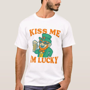Camiseta Beije-me, sou sortudo