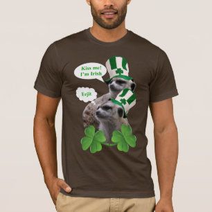 Camiseta Beije-me, sou um design irlandês de meerkat