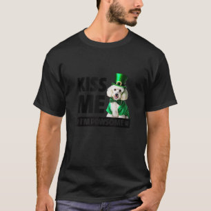 Camiseta Beije-me Sou um Dia de São Patrício de Poodle Bran
