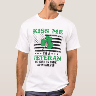 Camiseta Beije-me Sou um Dia de São Patrício irlandês Veter