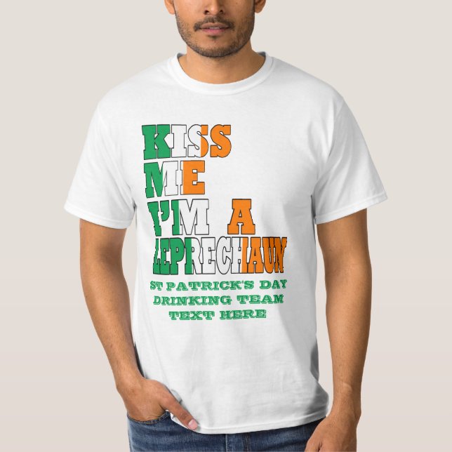 Camiseta Beije-me, sou um Leprechaun (Frente)