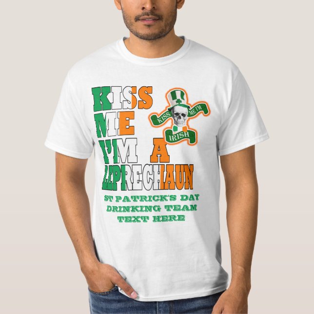 Camiseta Beije-me, sou um Leprechaun (Frente)