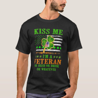 Camiseta Beije-me, sou um veterano Dia de São Patrício irla