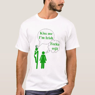 Camiseta Beije-me, sou uma placa de vaso irlandês
