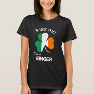 Camiseta Beije-Me, Sou Uma Rua Engraçada Com Shamrock Ginge