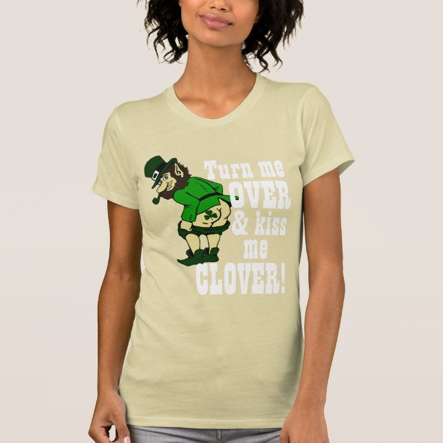 Camiseta Beije-me trevo irlandês (Frente)