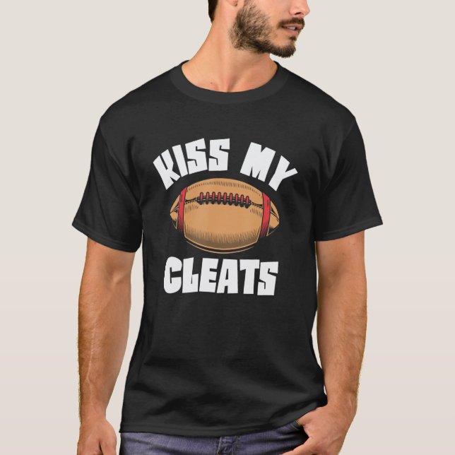 Camiseta Beije Meu Cleats Lineman Encosta O Futebol America (Frente)