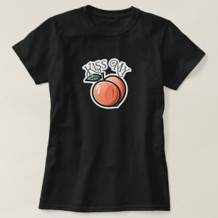 Camiseta Beije meus pêssegos Fruta engraçada de pêssego