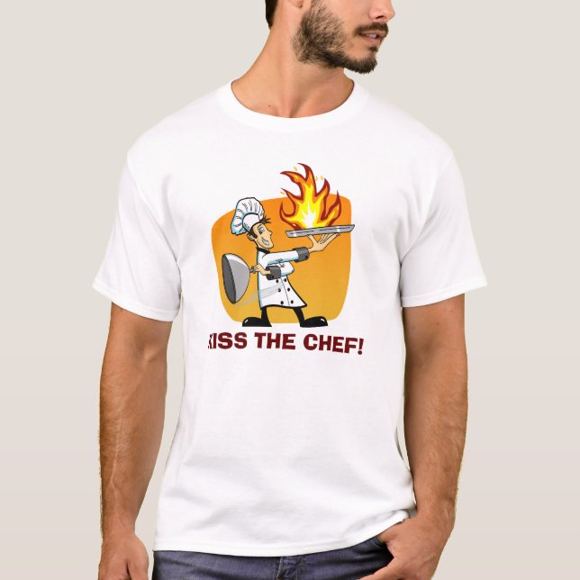 Camiseta Beije o TShirt dos desenhos animados do cozinheiro (Frente)