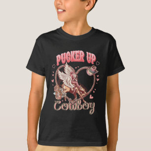 Camiseta Beije-se Vaqueiro Cupido Dia dos Namorados Western