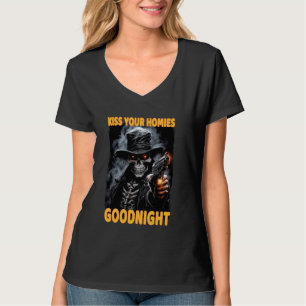 Camiseta Beije Suas Casas Boa Noite, Cringe Skeleton