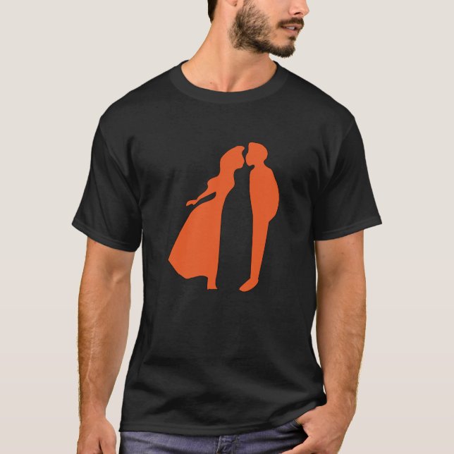 Camiseta Beijo, Amantes, Embraço, Paixão, Romance (Frente)