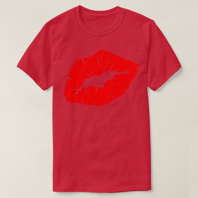 Camiseta Beijo Batom Vermelho Belo e Poderoso Isolado (Frente do Design)