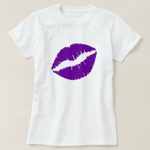 Camiseta Beijo de Batom Roxo