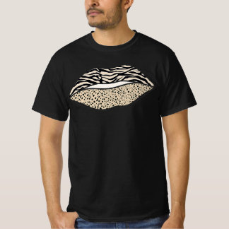 Camiseta beijo de lábios-zebra-leopardo | presente de impre