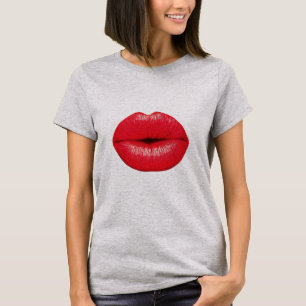 Camiseta Beijo de pop com batom Lábios