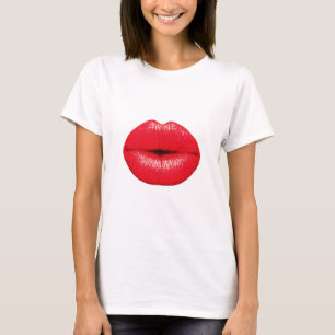 Camiseta Beijo de pop com batom Lábios