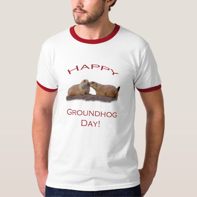 Camiseta Beijo do dia de Groundhog (Frente)