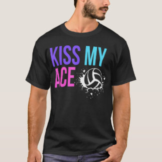 Camiseta Beijo engraçado Meu Ás Volei Pun para Jogadores na
