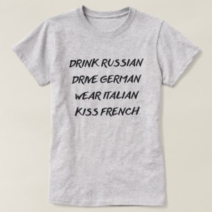 CAMISETA BEIJO ITALIANO FRENC DO DESGASTE ALEMÃO DA