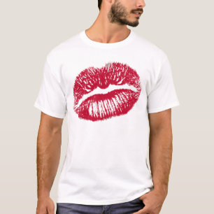 Camiseta Beijo, Lábios Vermelhos