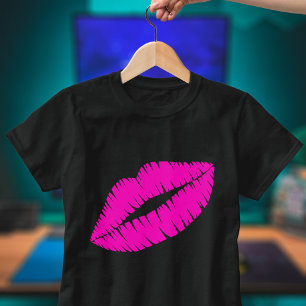 Camiseta Beijo Lipstick rosa