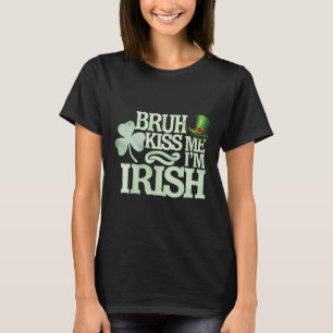 Camiseta Beijo Me Eu Sou Irlandês Engraçado Beijo Dia de Sã